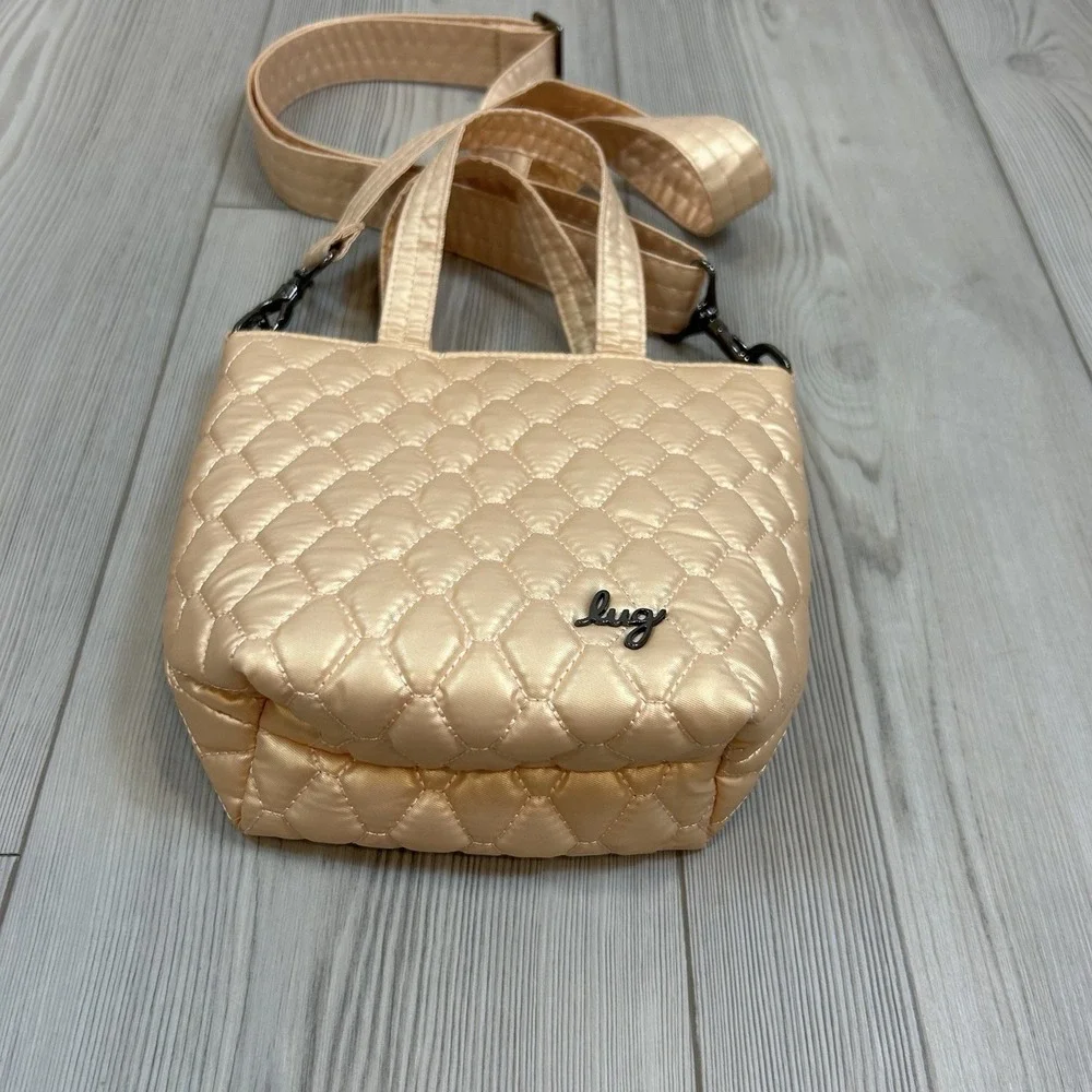 Lug 'Tip Toe' Tiptoe‎ Tote Cross-body Bag Purse Metallic Rose Gold